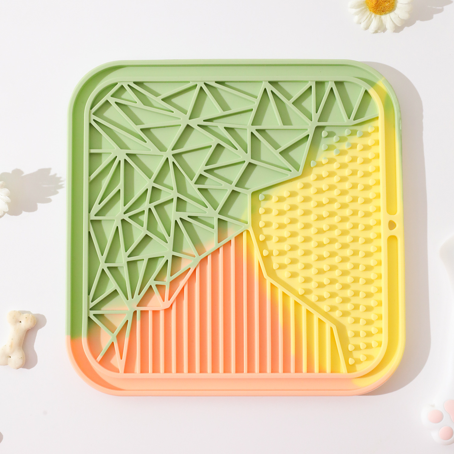 Silicona transfronteriza comida lenta con ventosa mantel de mesa mantel de mesa tazón de perro mascota impermeable antideslizante y anti-asfixia plato de lamer