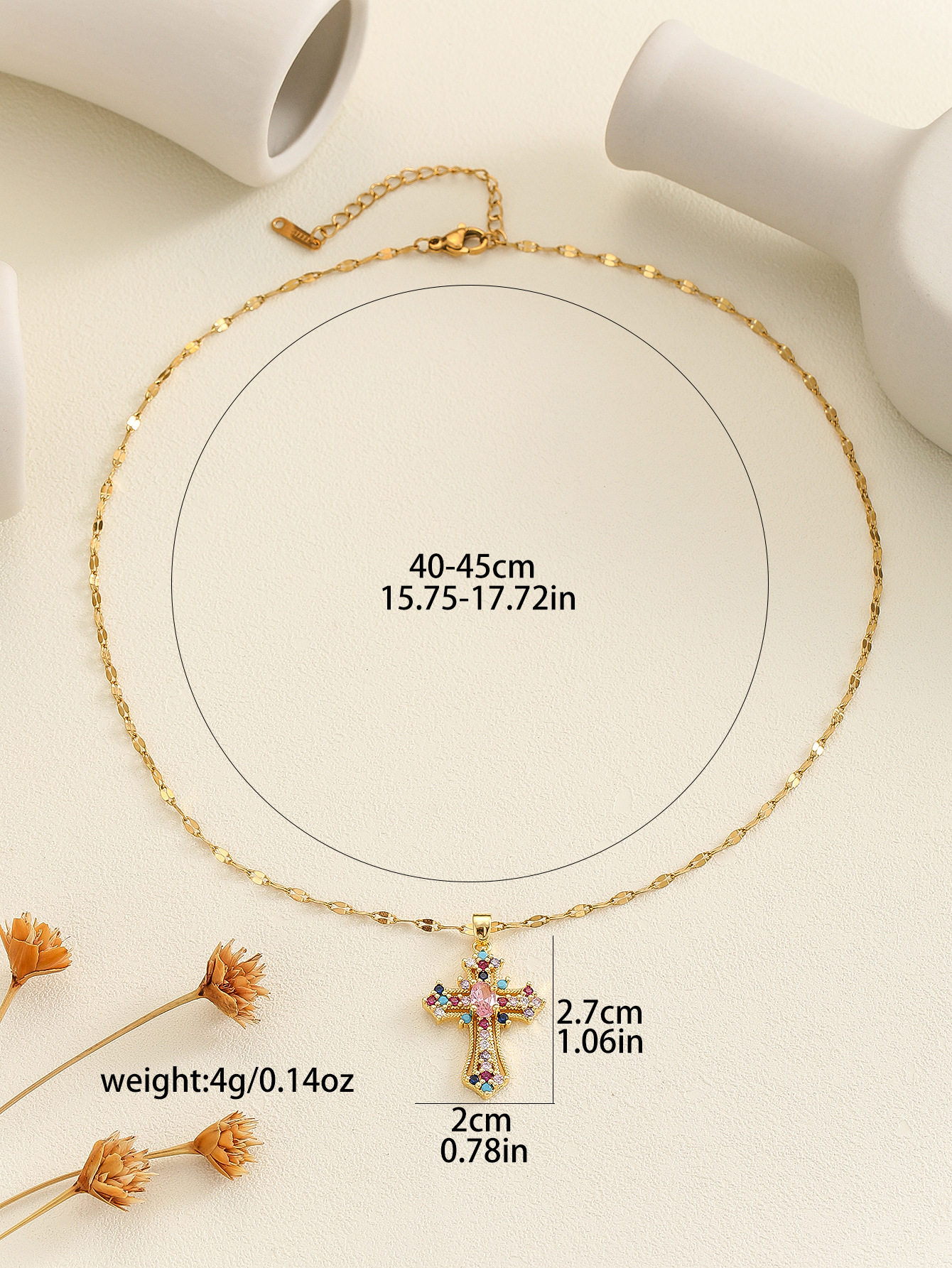 9g Weight Copper Pendant Material Rhinestones Inlay Material Pendant Necklace Classification Copper Chain Material 1 Piece Quantity Holiday, Daily Occasion Copper Material Cross Pattern Women's Gender Inlay Design Simple Style, Classic Style Style Copper Inlay Cross Rhinestones Pendant Necklace 10