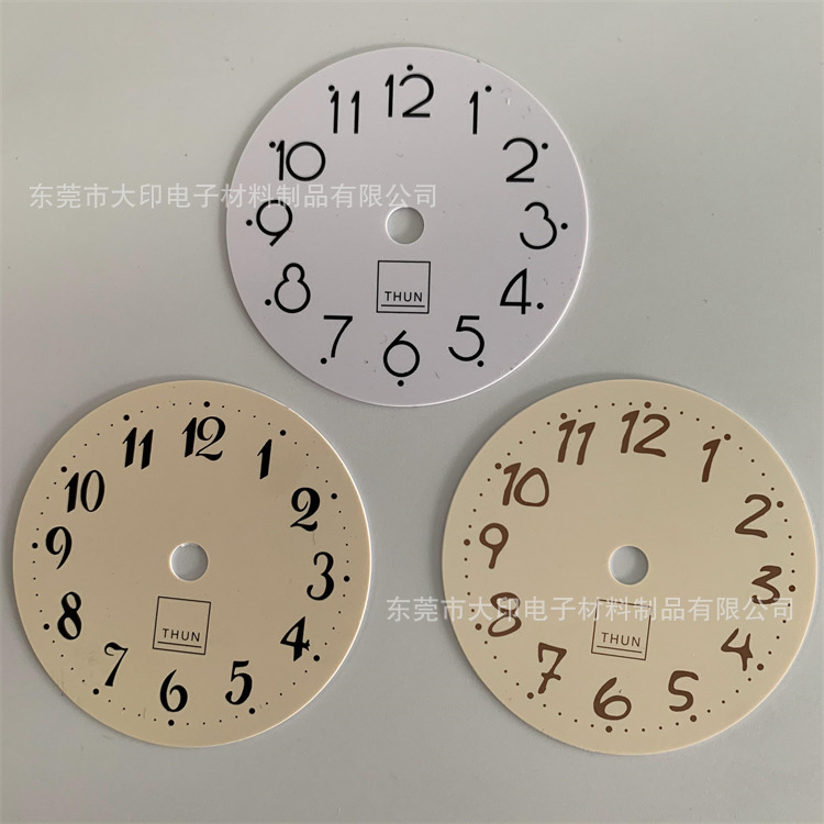 丝印加 工任意颜色时钟表盘装饰PC/PVC片不带胶中间有通孔预留位