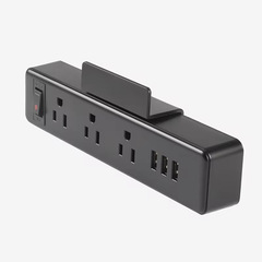 壁挿し式黒色美規ピンスイッチ付きusb充電コンセント