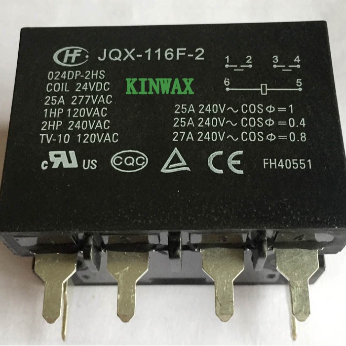 HF116F-3/012AA-1HTFC 一组常开25A法兰安装继电器