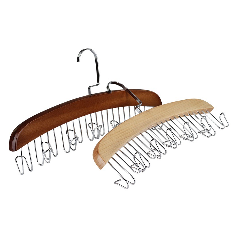 Wooden Hangers for Underwear, Stockings, Ties, and Scarves; Multifunctional Wardrobe Hooks; Solid Wood Belt Rack Wholesale