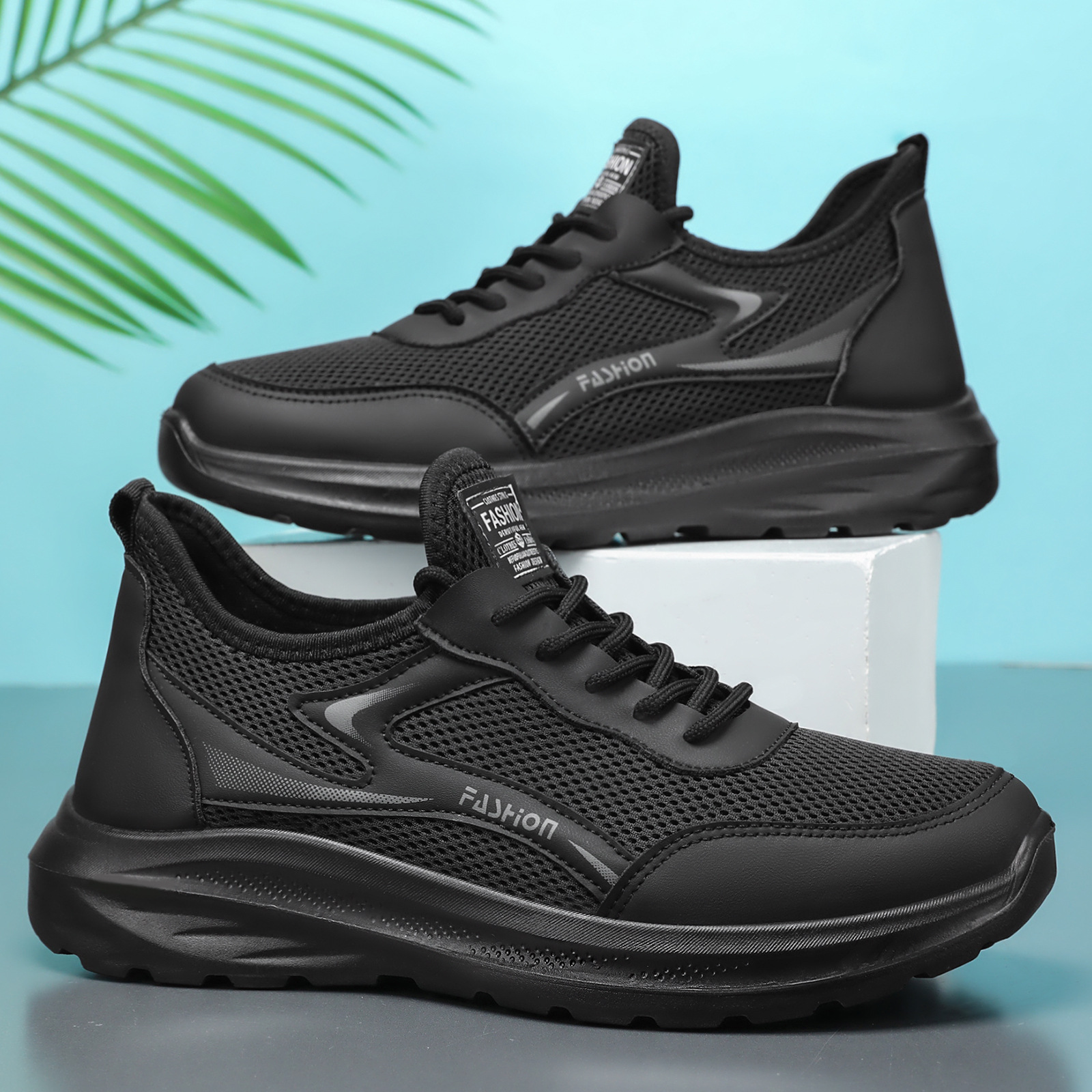 Zapatos de primavera para hombres, zapatos de malla transpirables, poliuretano ultraligero, zapatos de trabajo cómodos, zapatos deportivos casuales resistentes al desgaste para hombres