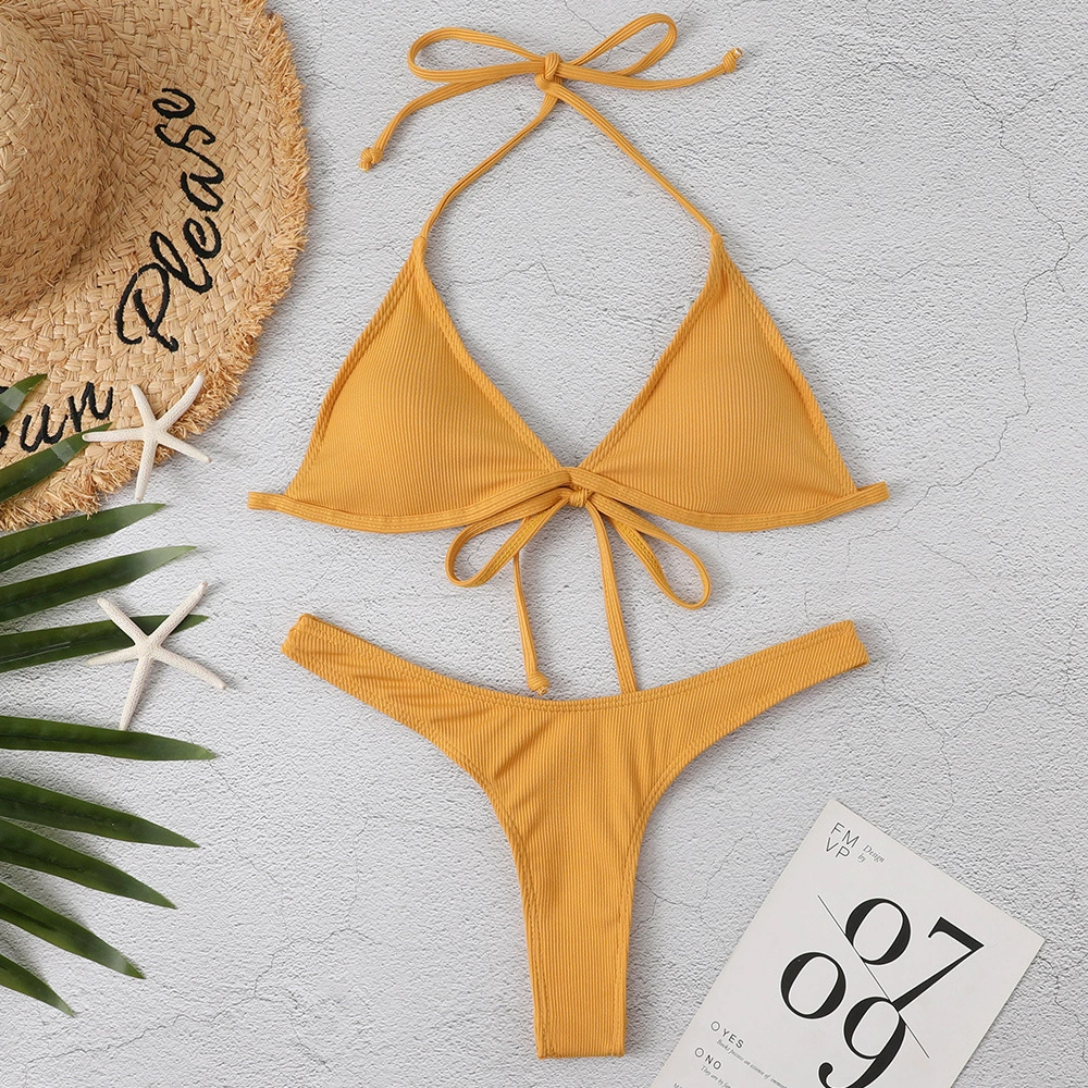 Solid swimwear, European style, Aliexpress