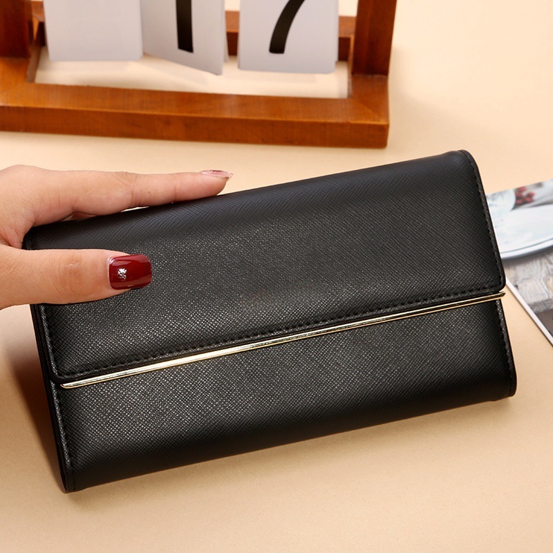 Amazon Best-Seller Large Capacity Tri-Fold Genuine Leather Wallet, Fashionable Luxury Long Wallet For Women With Multiple Card Slots - Thumbnail 8