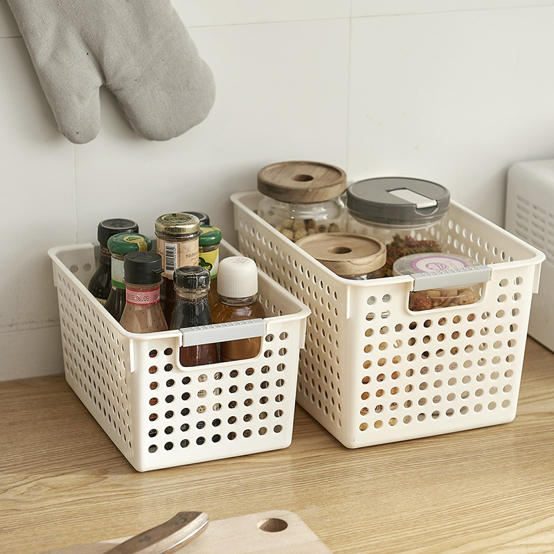 Cesta de almacenamiento de plástico mayorista de escritorio caja de almacenamiento de artículos diversos jardín de infantes caja de almacenamiento de juguetes cocina snack cesta de almacenamiento