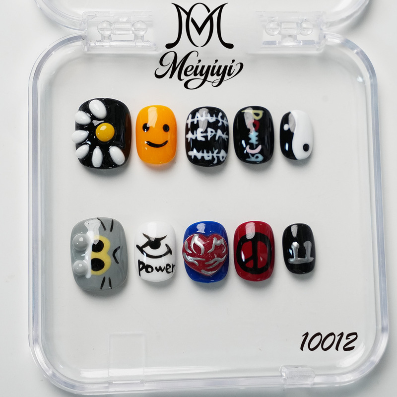 10012【Mei Yi Yi】Purely Handmade New Cartoon Graffiti Short Style Hot Girl Style High-End Wearable Nail Art 10012【Mei Yi Yi】Purely Handmade New Cartoon Graffiti Short Style Hot Girl Style High-End Wearable Nail Art