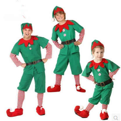 Christmas Kidsren's Costumes for Boys and Girls Adult Elf Costumes Halloween Dance Christmas Costumes