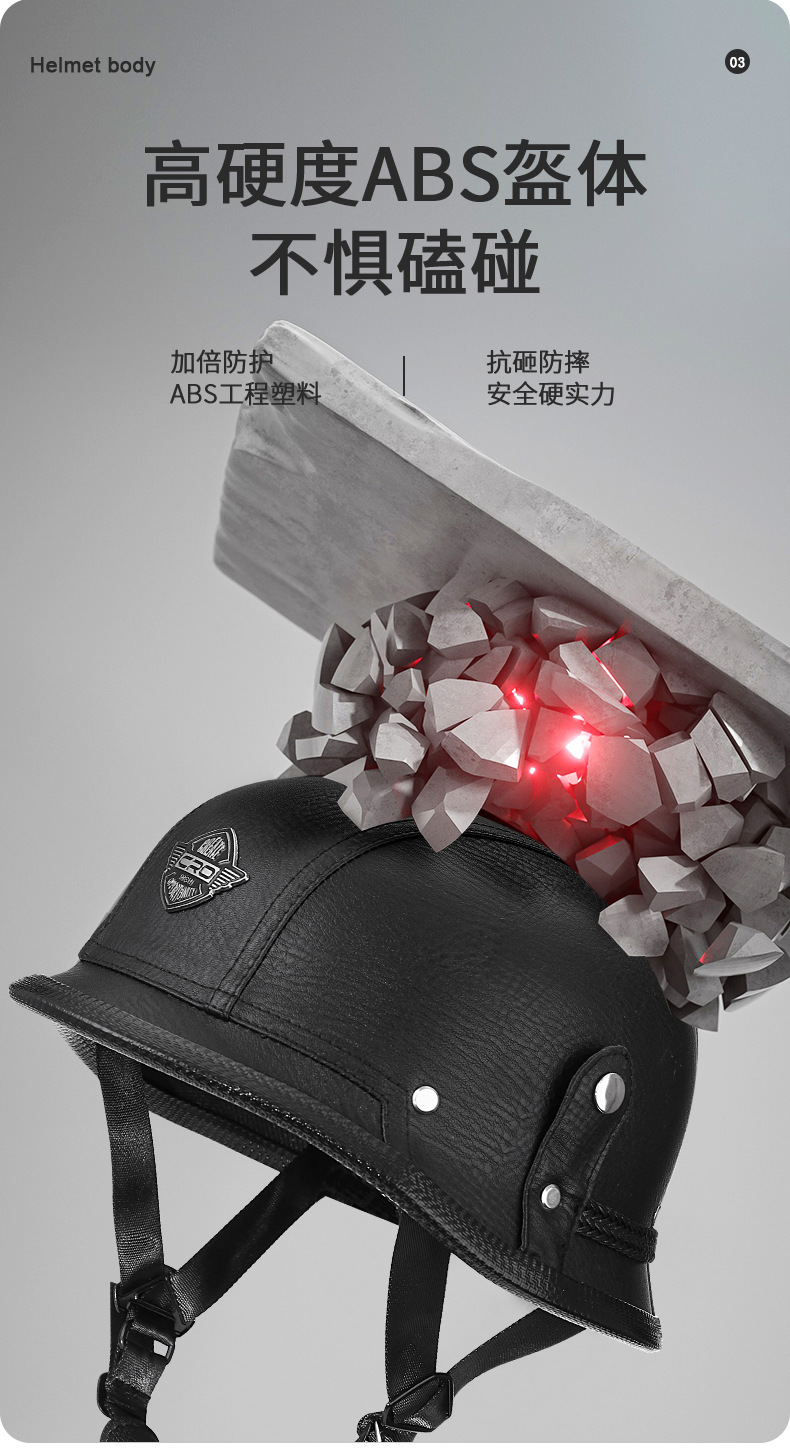 German-Style Motorcycle Helmet for Women and Men, Retro Half Helmet for Cruiser Motorcycles, Electric Bike Helmet, Safety Helmet