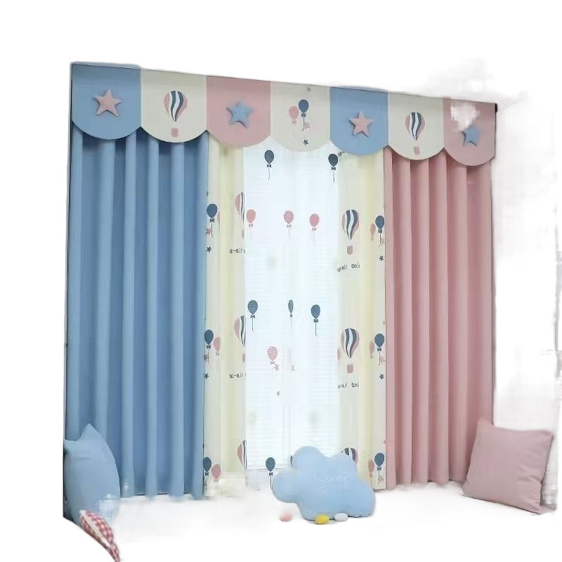 新しいカーテンプリンセススタイル小さなキノコ甘い子供部屋寝室出窓ショートカーテンかわいい|undefined