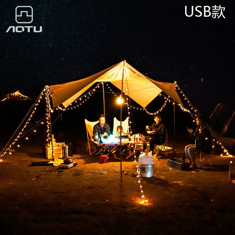 Открытый кемпинг навес палатка Атмосфера свет светодиодное освещение украшение для пикника небольшая световая гирлянда в помещении день рождения USB