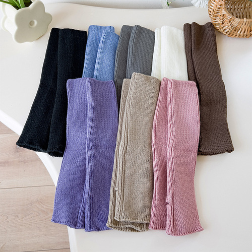 Millennium Sock Covers Women's Knitted Leg Covers Gray Medium Tube Japanese Style Y2K Warm Leg Guards Leg Covers Manufacturer Wholesale