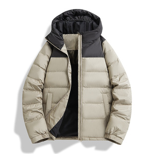 Down Jacket for Men and Women, Autumn and Winter Outdoor Mountaineering, Windproof, Graphene Warm, White Duck Down, Hooded Coat, Thickened and Warm