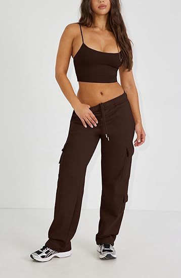 Women's Clothing New Multi Pocket Y2K Overalls Casual Loose Sports Fitness Wide Leg Pants_voghion.com