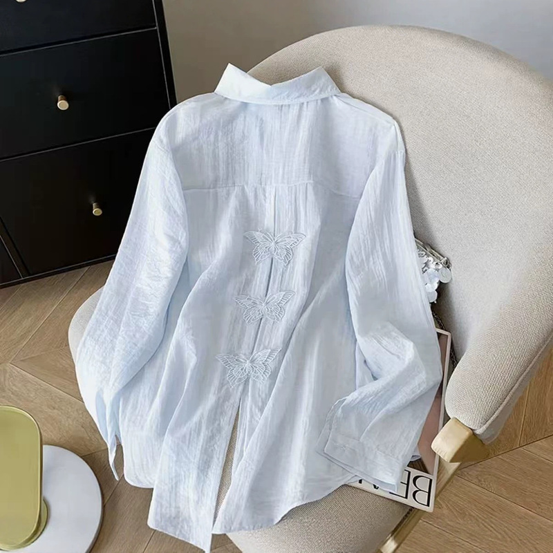 2026 New Hot-Selling Lace Long-Sleeve Sun-Protective Shirt Jacket for Women, Summer Thin Loose-Fitting Shirt with Butterfly Back Design 2026 New Hot-Selling Lace Long-Sleeve Sun-Protective Shirt Jacket for Women, Summer Thin Loose-Fitting Shirt with Butterfly Back Design