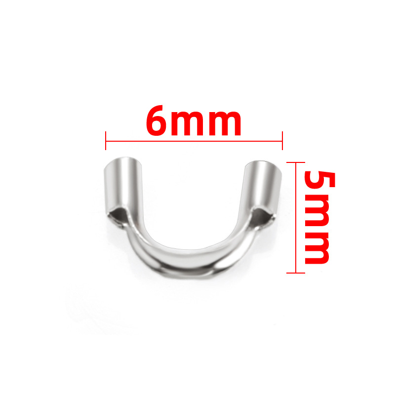 100 PCS/Package 5*4.5mm 6 * 5mm Stainless Steel Solid Color Polished Jewelry Buckle display picture 2