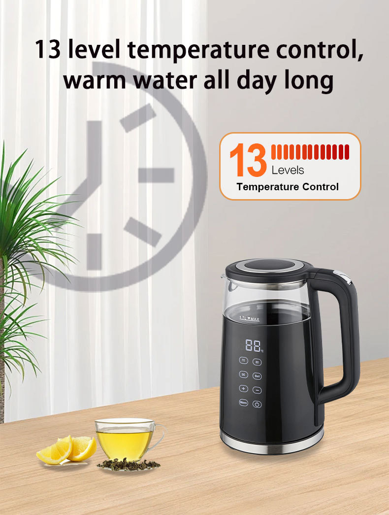 Electric Glass Kettle With Smart Touch Screen Temperature Control_voghion.com