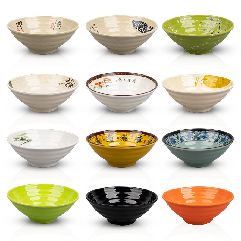 melamine imitation porcelain noodle bowl soup bowl beef noodles spicy hot restaurant noodle shop commercial large bowl wonton snail powder dumpling bowl