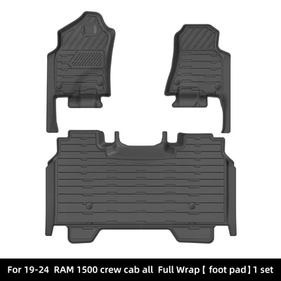 Suitable for 19-24 Dodge Ram 1500 Car Floor Mats Waterproof and Fully Environmentally Friendly Tpe Floor Mats (Modelə uyğun ayaqaltı) - 19-24-dodge-ram-1500-crew-cab-all-inclusive-single-layer-floor-mats-w250014345