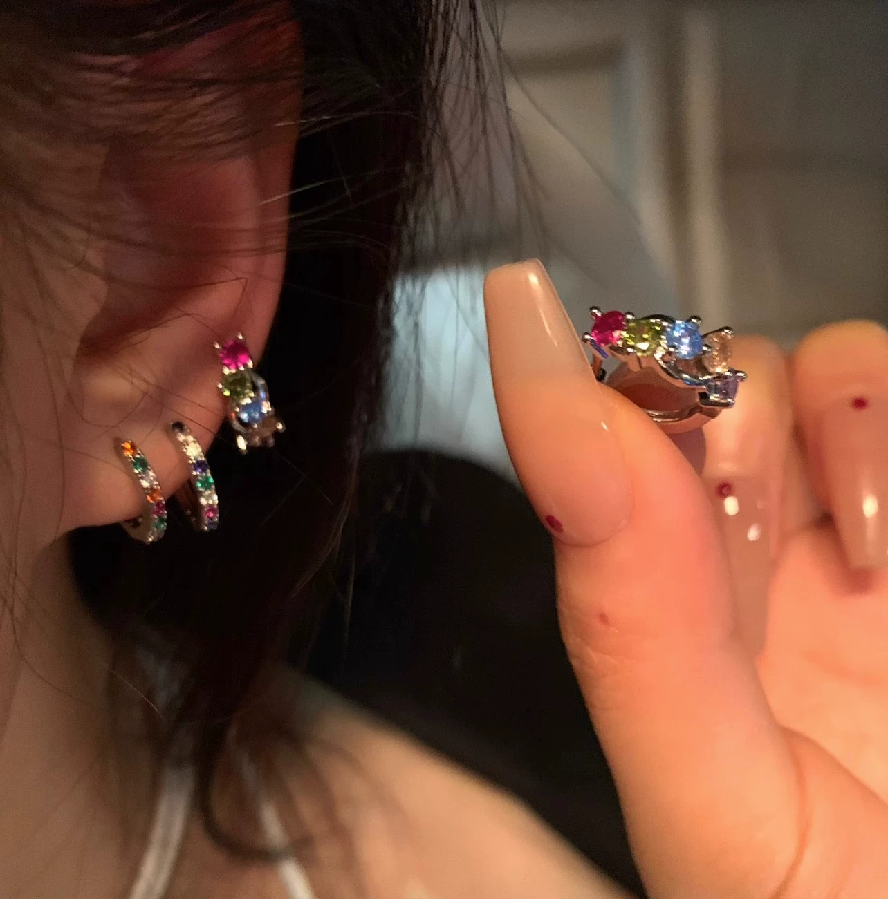 Старинные серьги S925 серебряная игла — жемчужина, кольцо и геометрические стили, легкие 0.005 кг