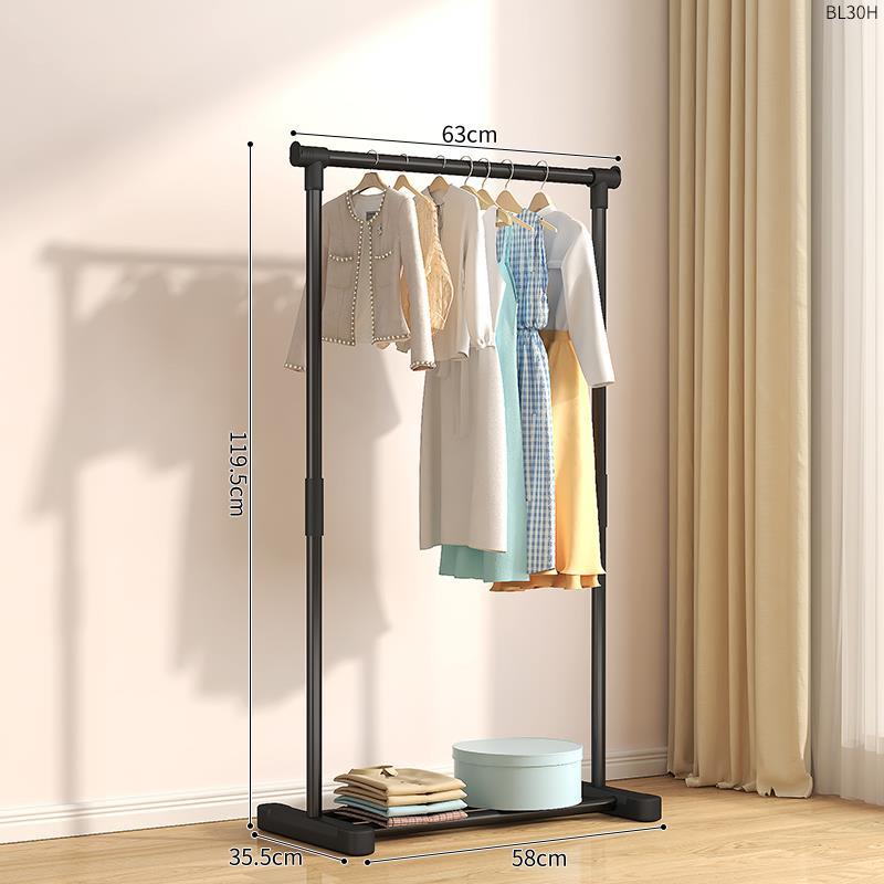 Percha de secado de ropa de piso dormitorio doméstico colgar ropa plegable de una sola varilla simple dormitorio interior móvil percha de sombrero