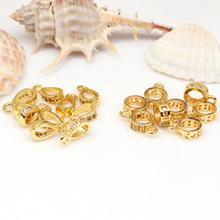 14k包金保色 万能扣微镶锆石 diy瓜子扣镶钻 项链吊坠扣 吊坠扣头