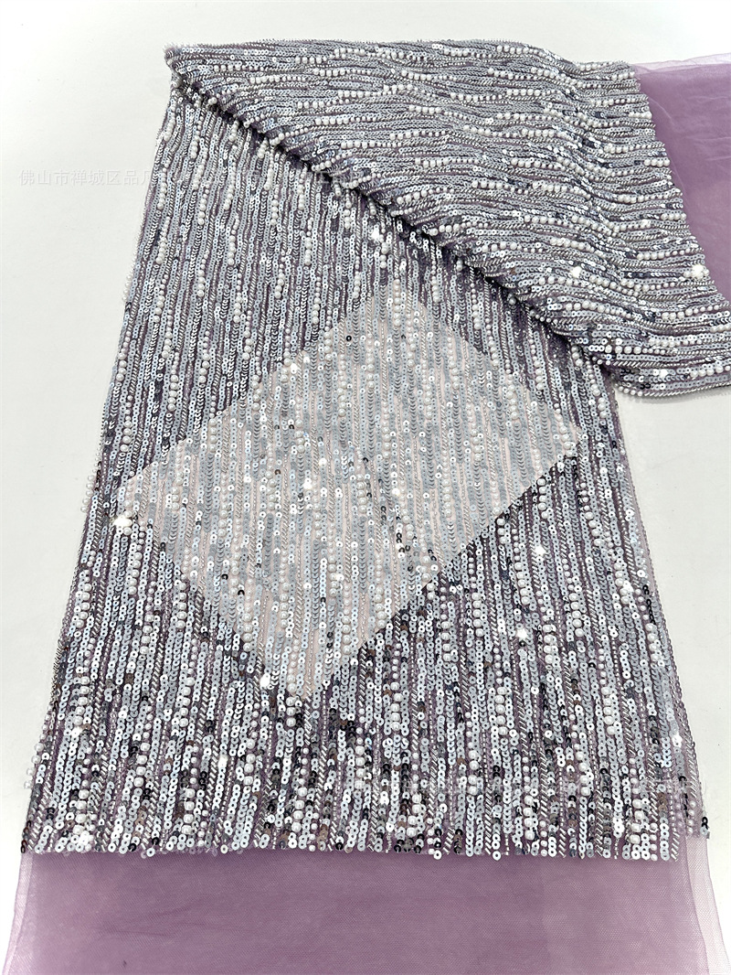 Fabricante al por mayor nuevo tejido de cadena de perlas de lujo vestido de cena de moda bolsas accesorios tela