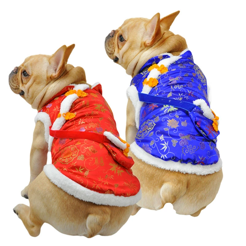 Фабрика товаров для кошек Утолщенная теплая Новогодняя одежда для домашних животных Мини осень-зима Одежда корги для плюшевых кошек