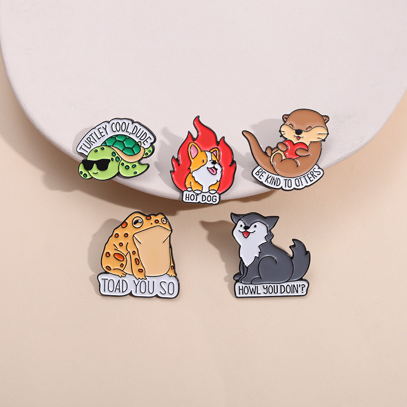 Alloy Material Cartoon Style Simple Style Pin Tortoise Letter Frog Alloy Stoving Varnish Unisex Brooches