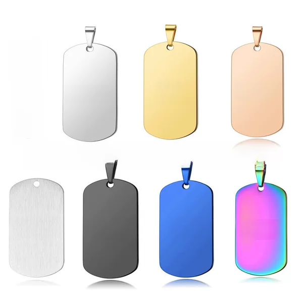 Cross-border source stainless steel dog tag titanium steel diy lettering pendant necklace American soldier identity card