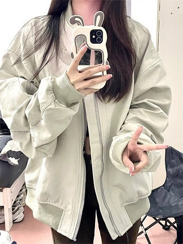 美式复古早秋韩系外套女2025新款飞行员夹克冲锋衣春秋薄款棒球服|undefined