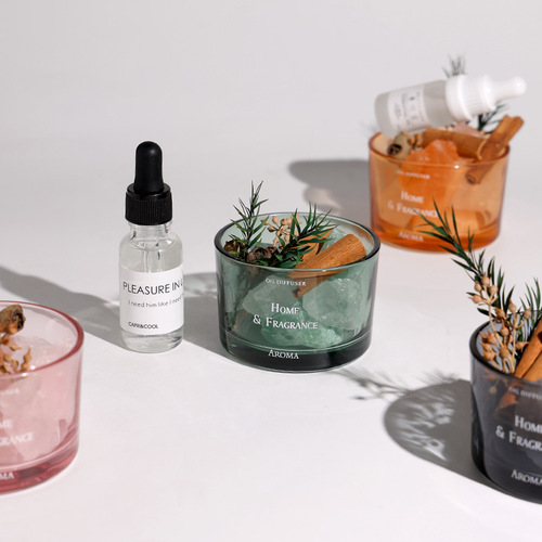 Diffusing stone aromatherapy fireless aromatherapy essential oil home bedroom fragrance crystal stone ornaments niche high-end dried flower souvenirs