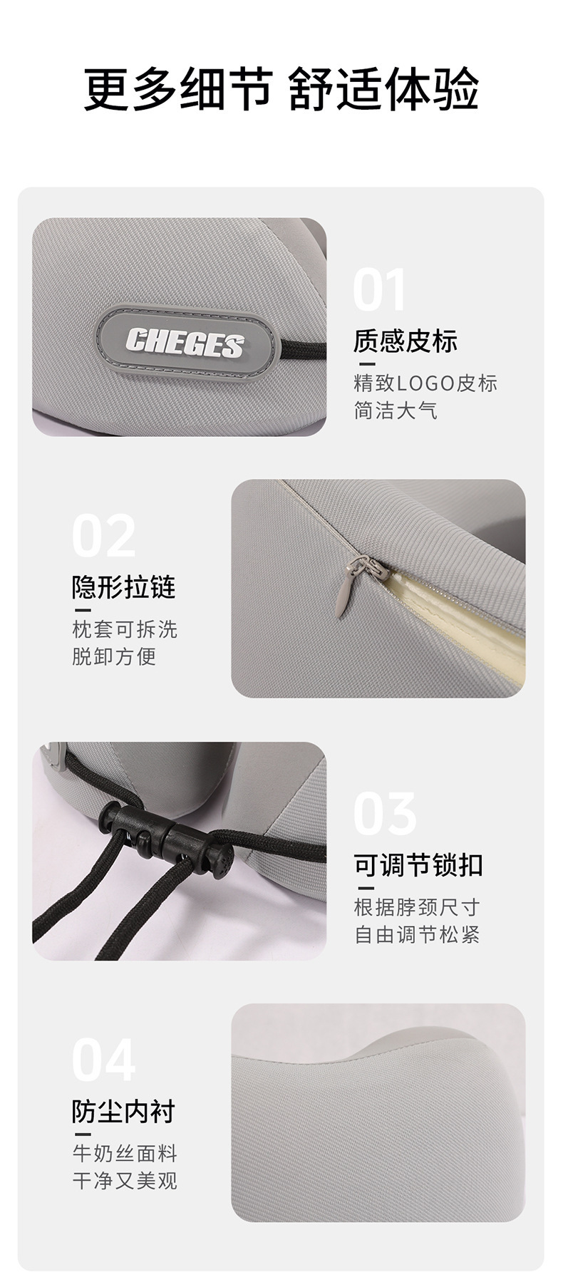 Car Headrest U-Shaped Pillow Travel Neck Pillow Airplane Pillow Portable Car Neck Pillow Factory Direct Sale