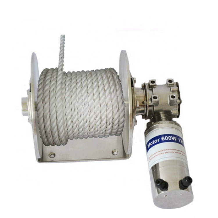 Электрическая лебедка из нержавеющей стали 600 Вт редкоземельный двигатель Морская лебедка с крышкой двигателя из нержавеющей стали Морская яхта