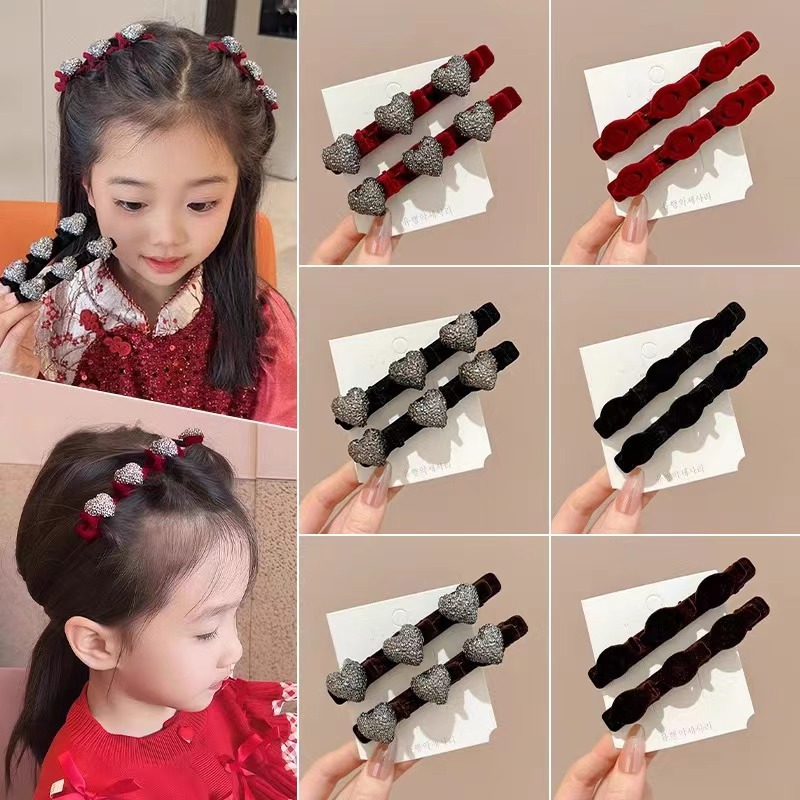 Flocado de flujo de mar horquilla de horquilla de flequillo de cabello trenzado lateral femenino horquilla de cabello en la frente horquilla de trenzado de doble capa princesa accesorios para el cabello