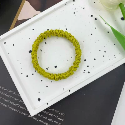 Saç üçün rezinlər Flower Fashion Hair Rope Mulberry - avocado