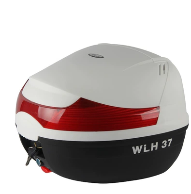 E 370000 Li Hao motorcycle tail box battery car rear tail box electric car trunk pedal locomotive storage box (Motorcycle trunk) - e-37-white-red-lampshade