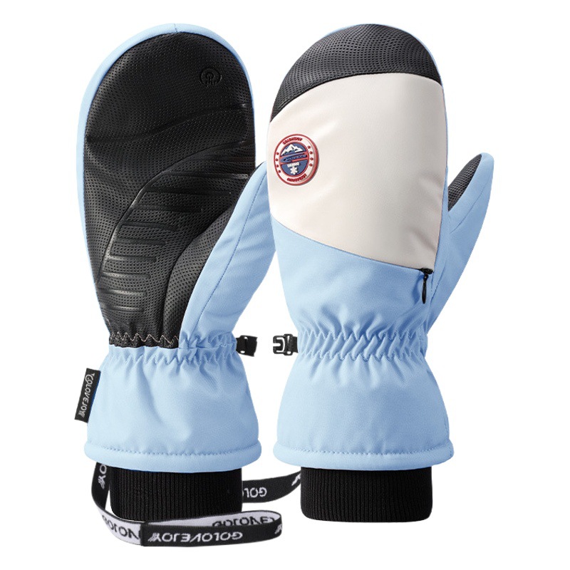 Invierno snowboard guantes hombres y mujeres ciclismo impermeable engrosada pantalla táctil caliente interior cinco dedo estofado dedo guantes SK27