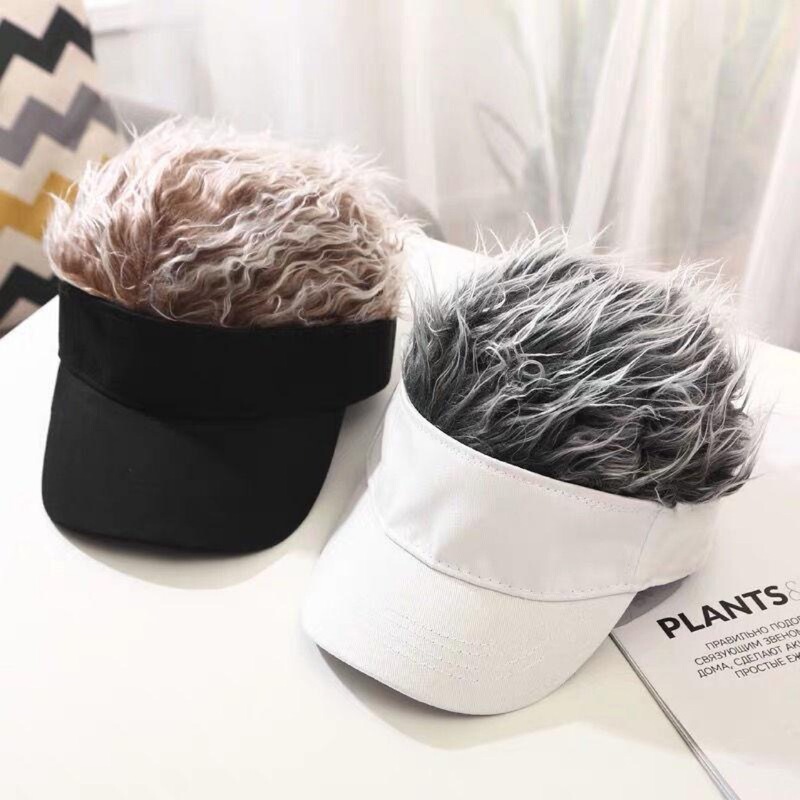 Amazon's Hottest Funny Simulation Fashionable Wig Hat Retro Hip-Hop Trendy Hat Explosive Landlord Hat Peaked Cap