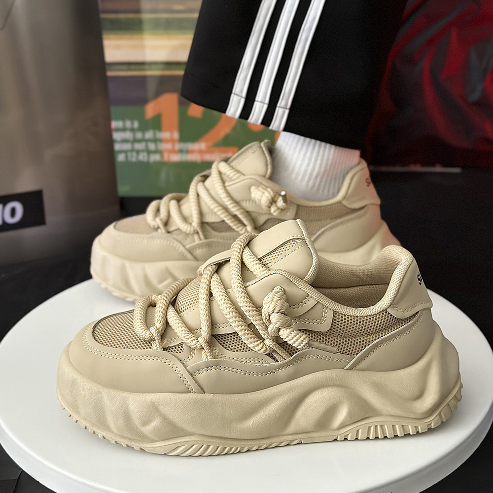 Pantofi bărbătești, design de nișă nou, pantofi de pâine, pantofi casual pentru bărbați, pantofi de tătic de marcă nouă, pantofi albi, transmisiune live de marcă la modă_voghion.com