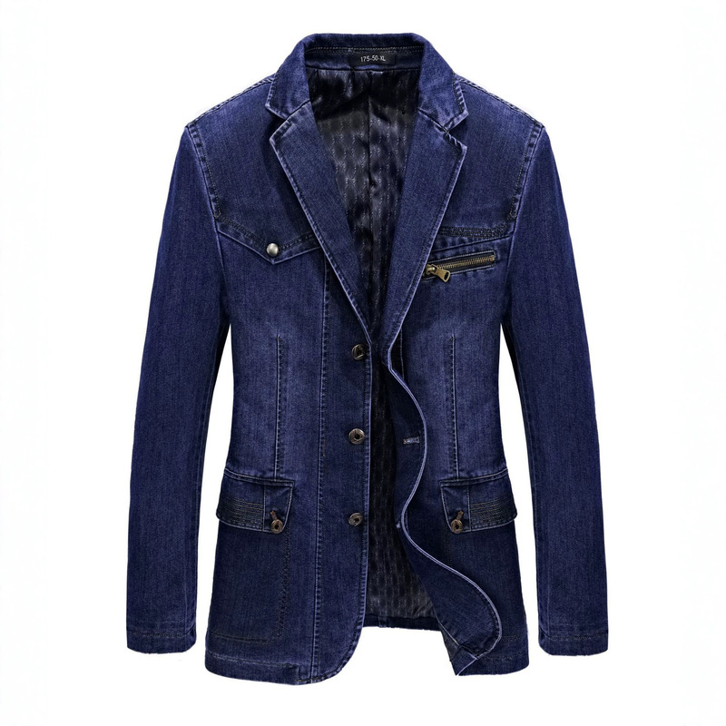 Factory Direct supply Spring and Autumn new men's Denim casual suit fashion trendy business jacket 805 Factory Direct supply Spring and Autumn new men's Denim casual suit fashion trendy business jacket 805