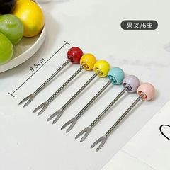 新しいかわいいユニコーンフルーツフォーク家庭用ステンレス鋼ライト高級保存瓶セットデザートフォークインターネットセレブ