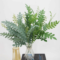 Simulation Acacia Leaf Wedding Hall Artificial Flowers Flowering Leaves 5-Prong Acacia Leaf Wholesale Simulation Green Plant Acacia Leaves