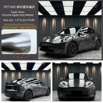 Silver Car Color Changing Car Clothing | Auto Color Change Film - porsche-agate-gray-151m-only-suitable-for-one-side-of-the-front-door