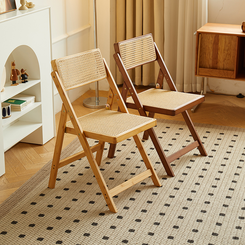 Dropshipping Rattan Chairs, Household Folding Chairs, Bamboo Stools, Backrest Dining Chairs, Nordic Log Style Leisure Chairs Dropshipping Rattan Chairs, Household Folding Chairs, Bamboo Stools, Backrest Dining Chairs, Nordic Log Style Leisure Chairs