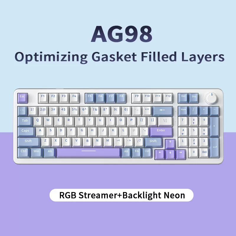 Zifriend知友AG98机械键盘Gasket混光全键热插拔游戏电竞有线键盘