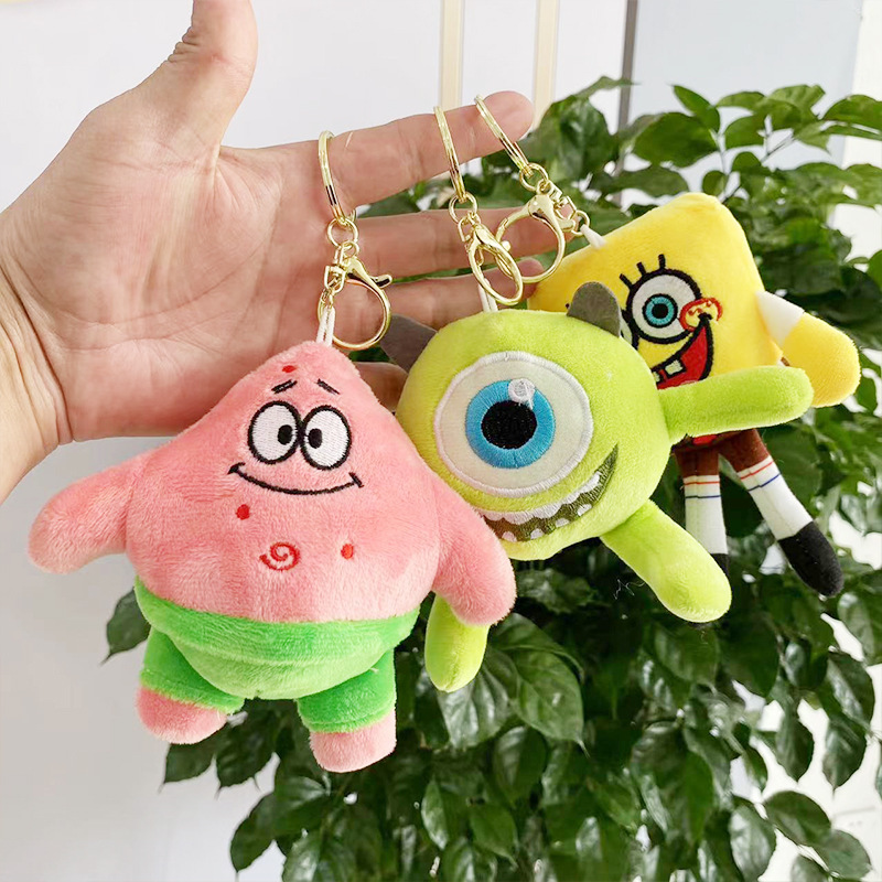 Spongebob pendant plush toy cartoon pie Big Star key chain Doll Doll small gift doll wholesale