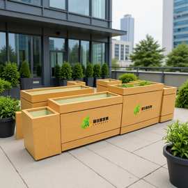户外专用花盆加工加厚花槽家用室外烤漆加厚铁艺成品树池花箱厂家