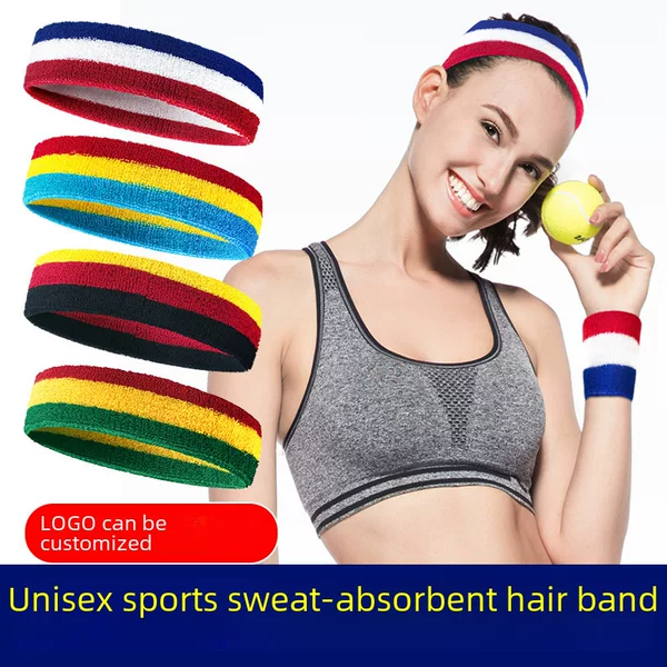 Sports hair band breathable sweat-absorbent towel sweatband basketball running boxing antiperspirant band elastic headband colorfast batch