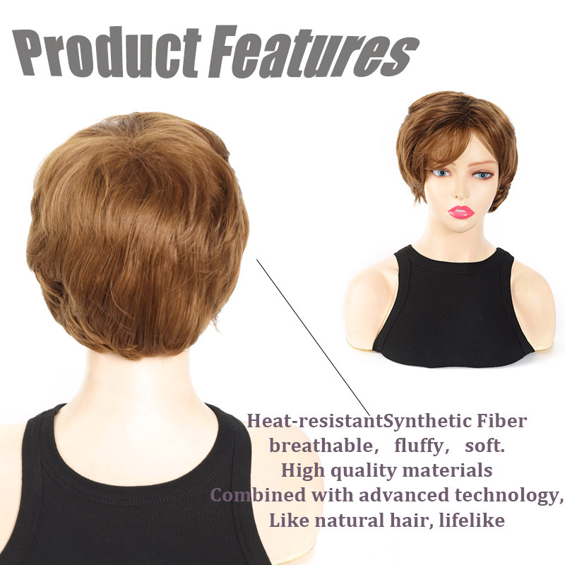 Parrucca sintetica donna capelli corti ricci effetto naturale_voghion.com